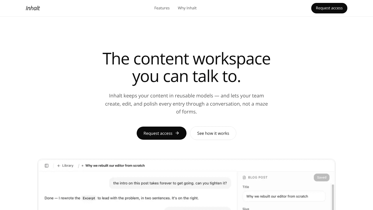 Inhalt website screenshot