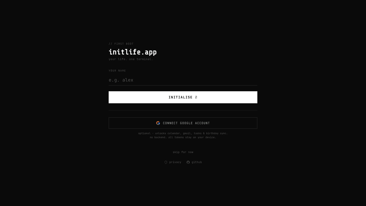InitLife website screenshot
