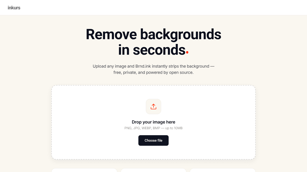 Inkurs website screenshot