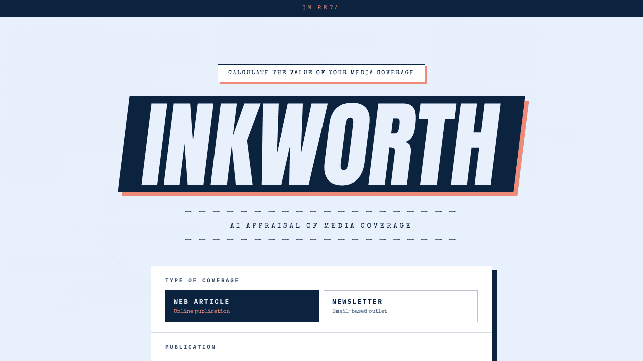 INKWORTH website screenshot