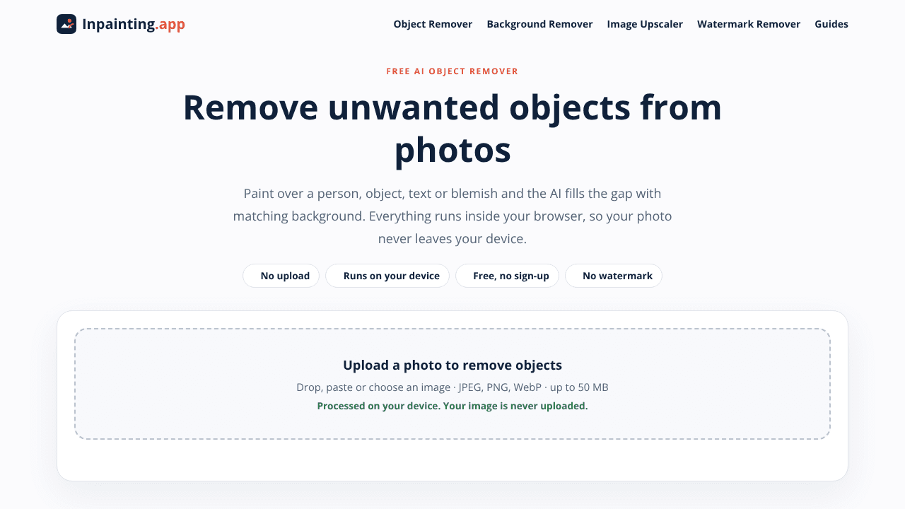 Inpainting.app website screenshot