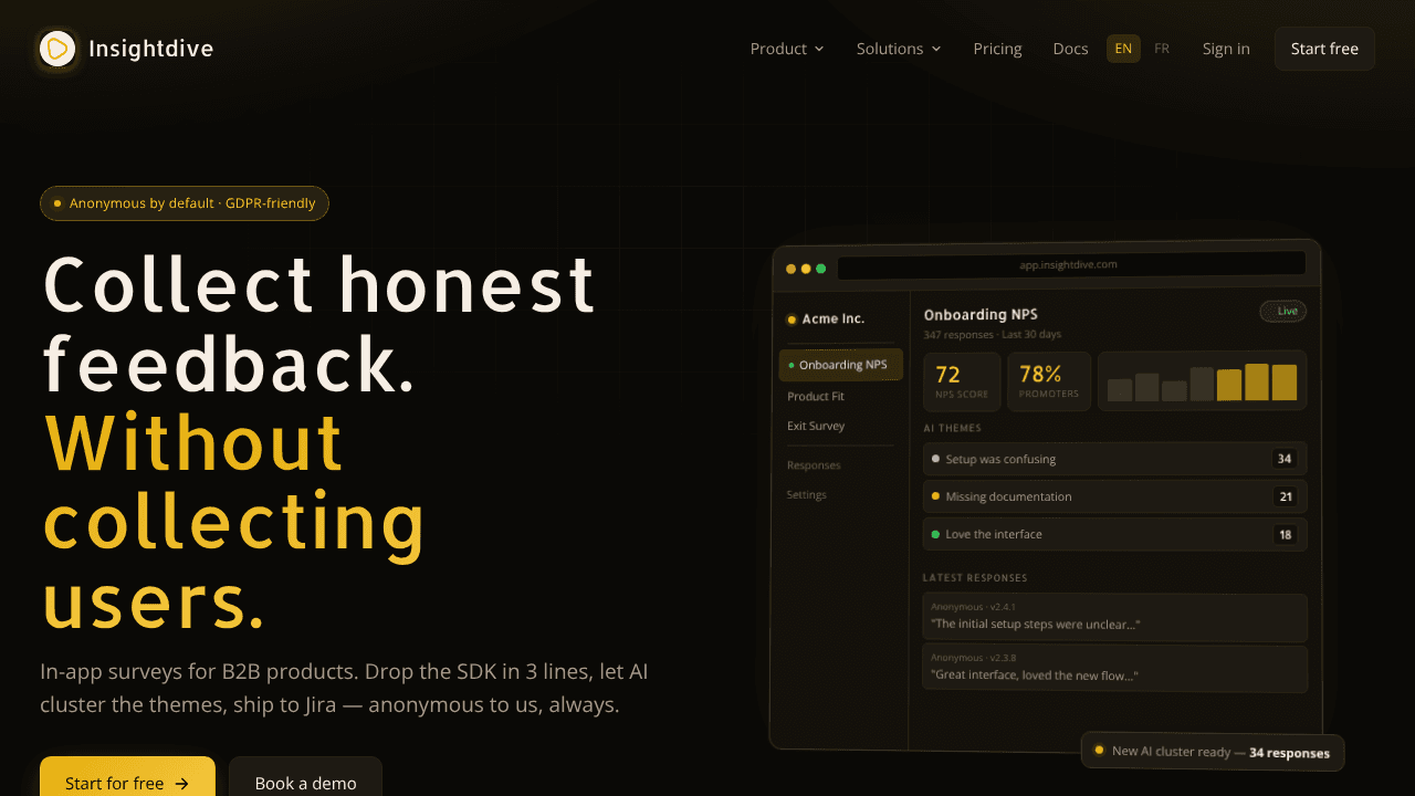 Insightdive website screenshot