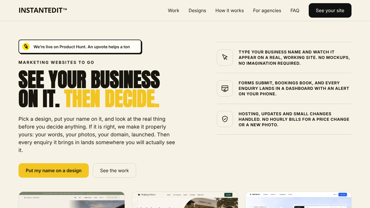 InstantEdit website screenshot