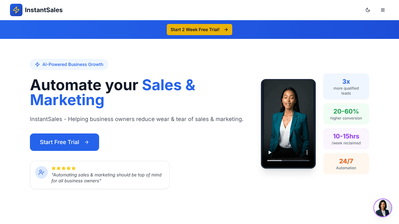 InstantSales website screenshot