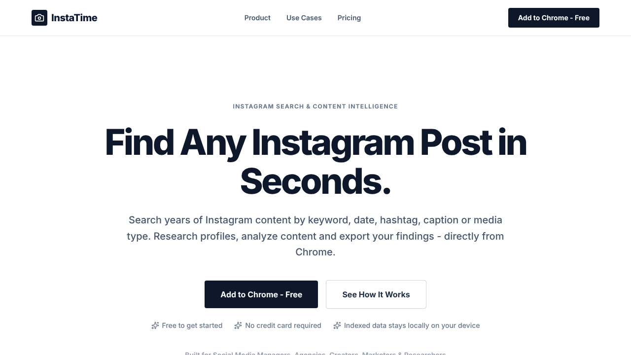 InstaTime Navigator website screenshot