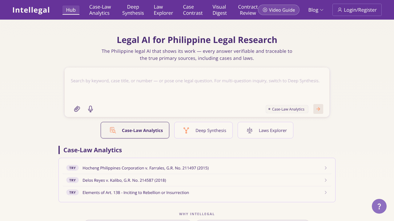 Intellegal.ai website screenshot
