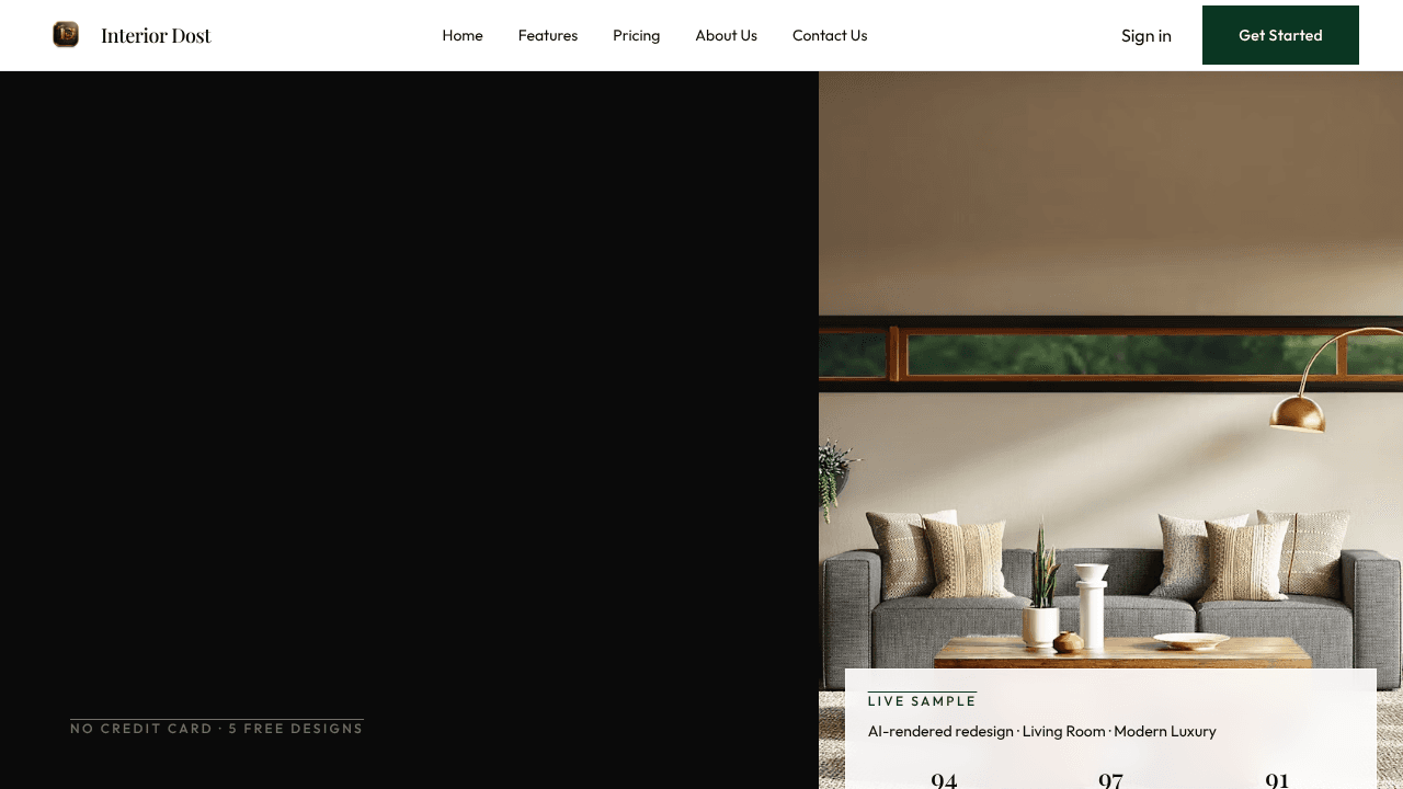 Interior Dost website screenshot