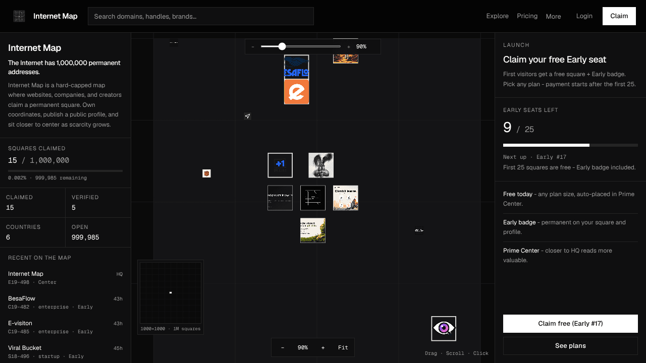 Internet Map website screenshot