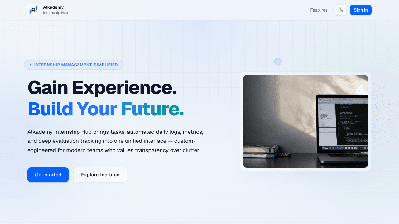 Internship Hub by Alkademy website screenshot