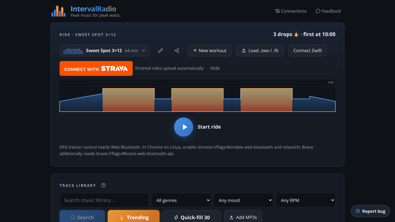 IntervalRadio website screenshot