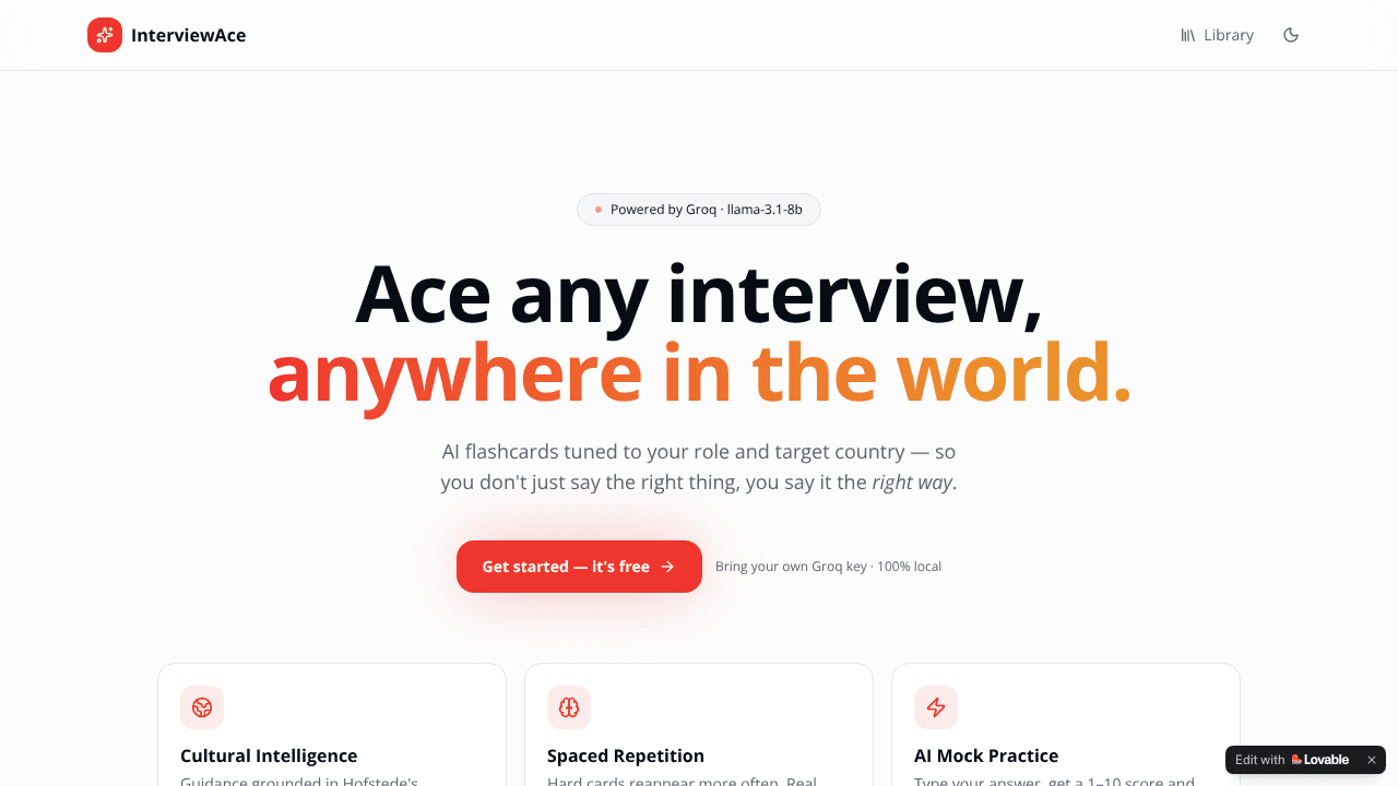 InterviewAce website screenshot