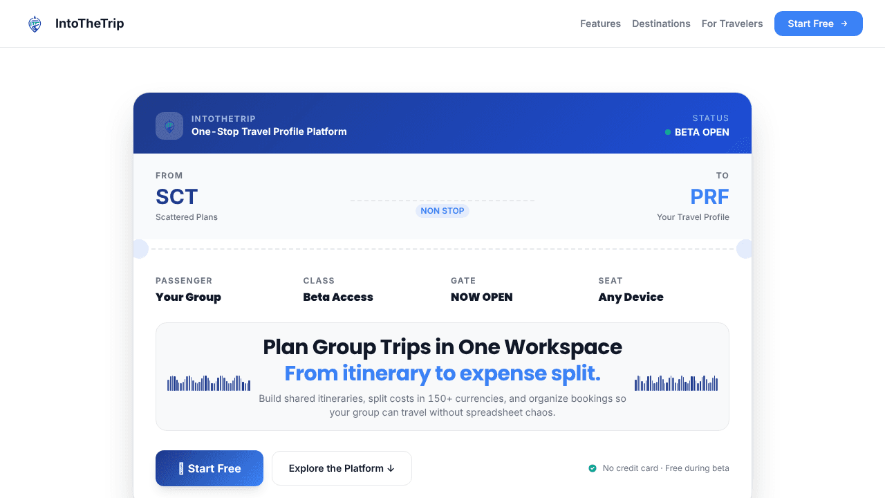 IntoTheTrip website screenshot