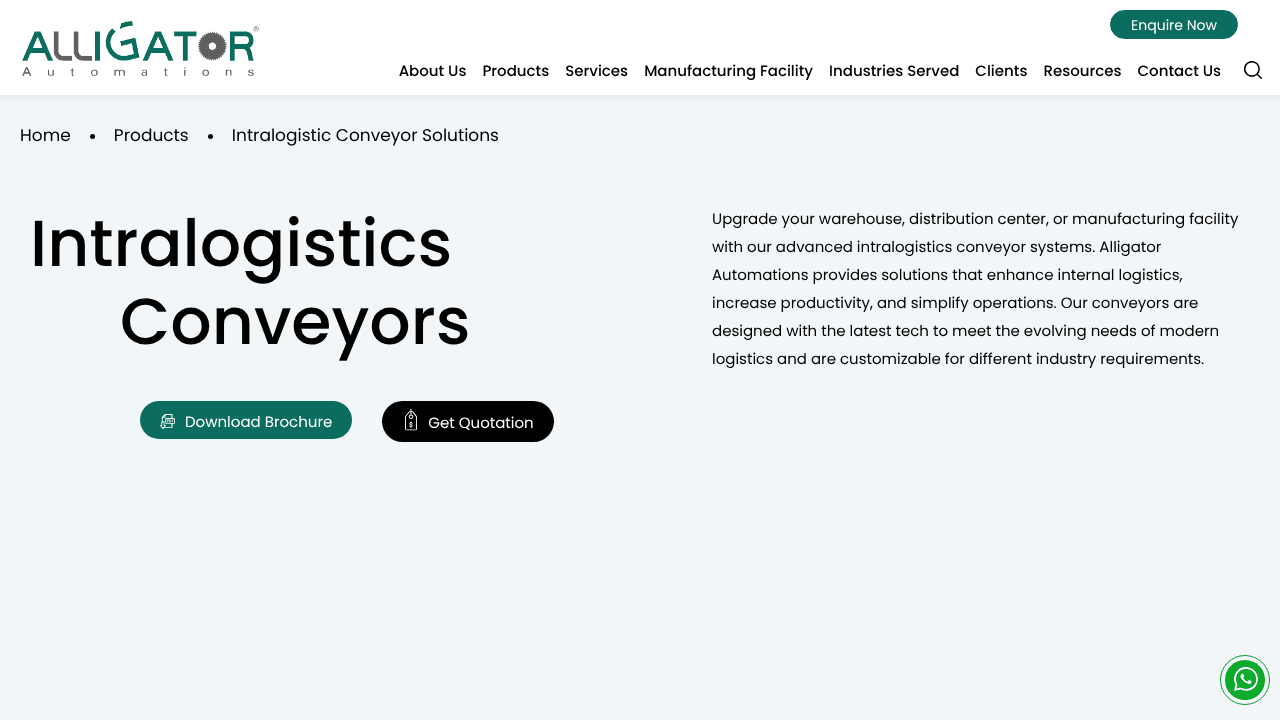  Intralogistic Conveyor Solutions website screenshot