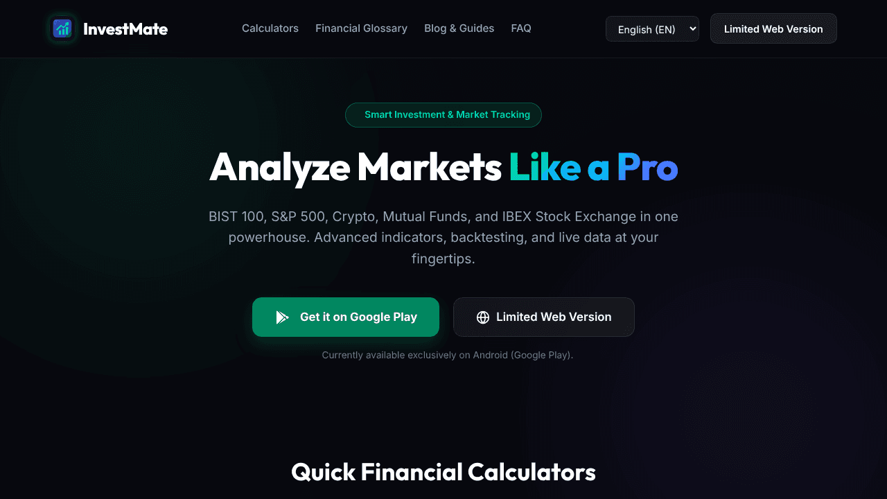 InvestMate website screenshot