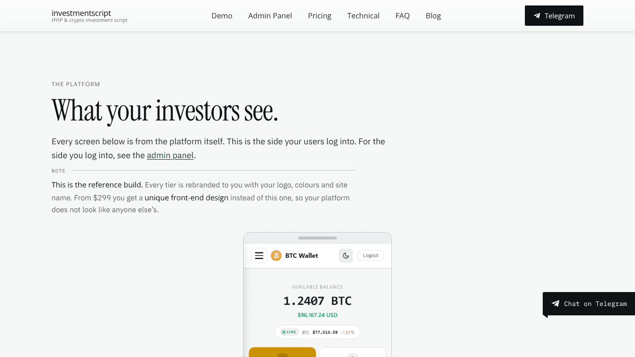 InvestmentScript website screenshot
