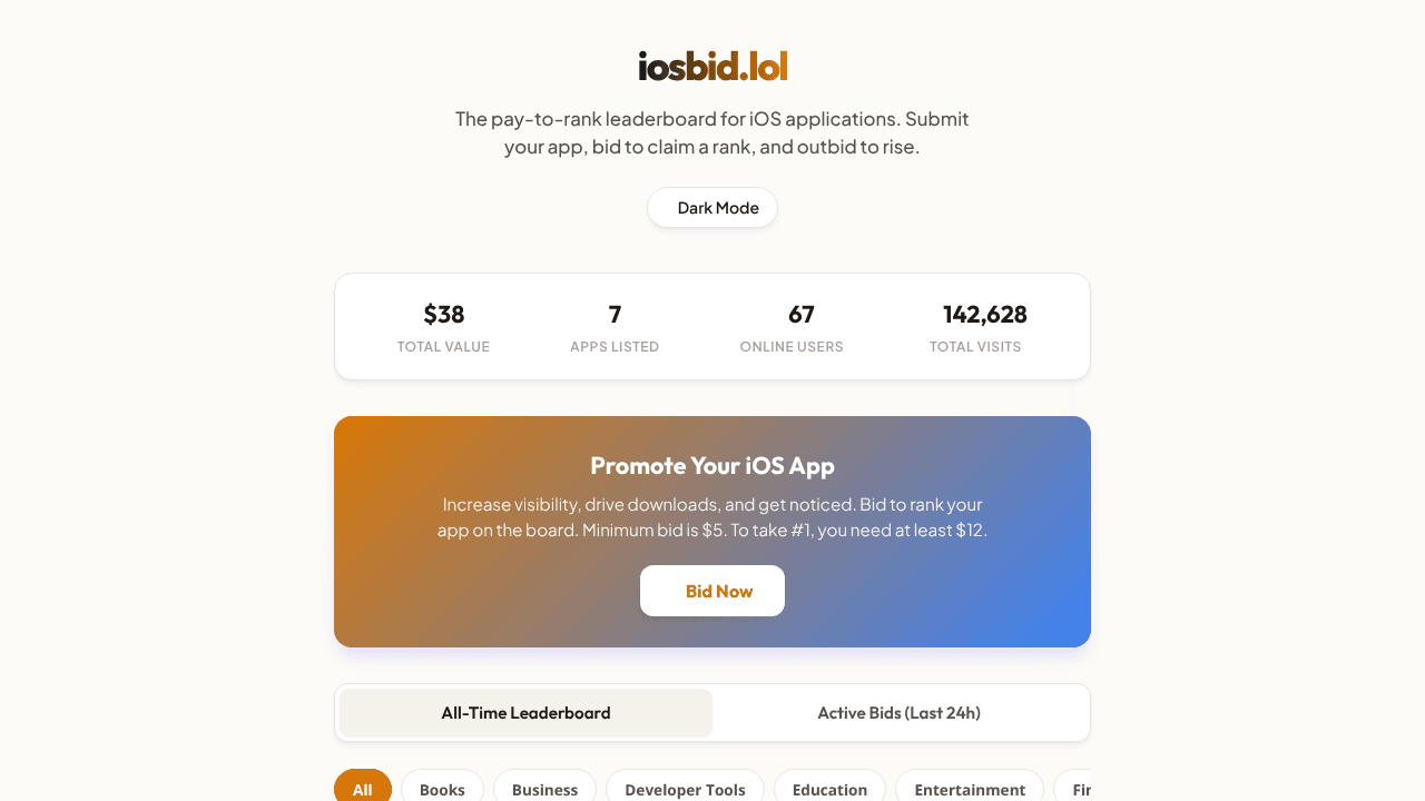 iosbid website screenshot
