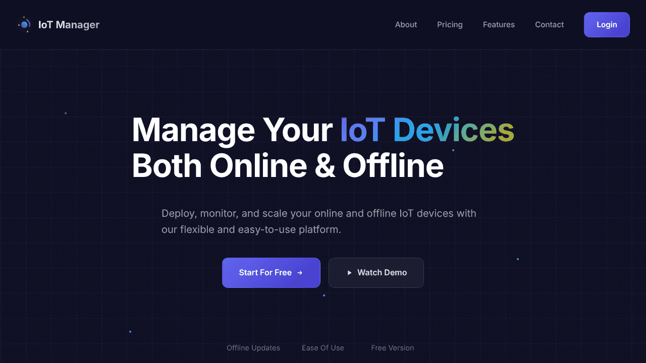IOTManager website screenshot