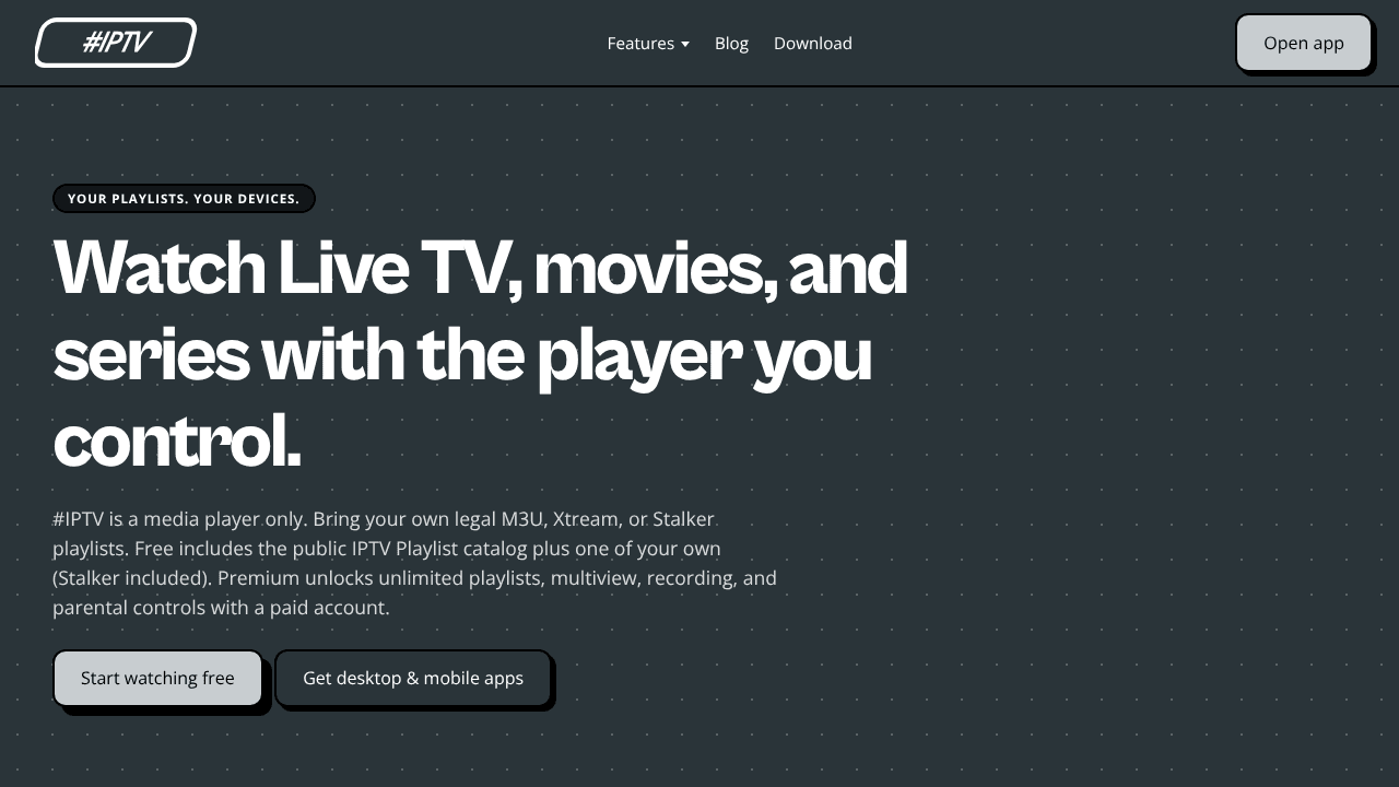 #IPTV | Hashtag IPTV website screenshot