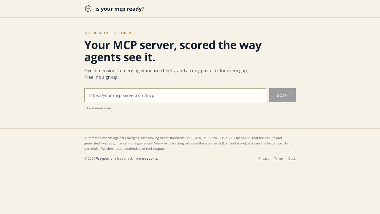 Is Your MCP Ready? website screenshot