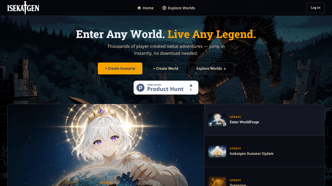 Isekaigen website screenshot