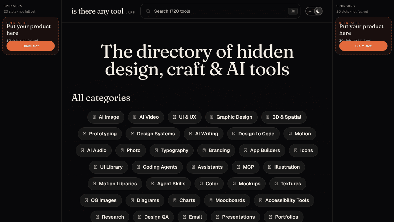isthereanytool.app website screenshot