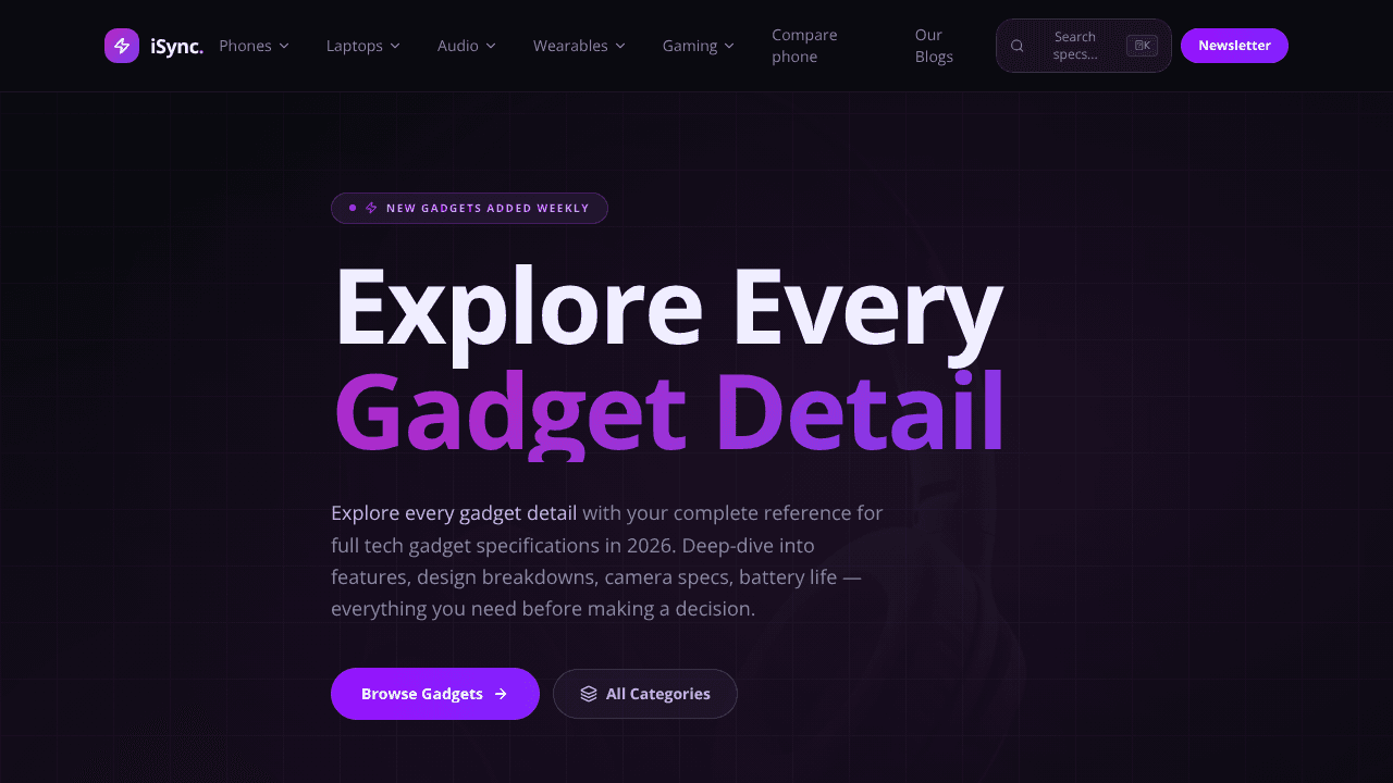 iSync website screenshot