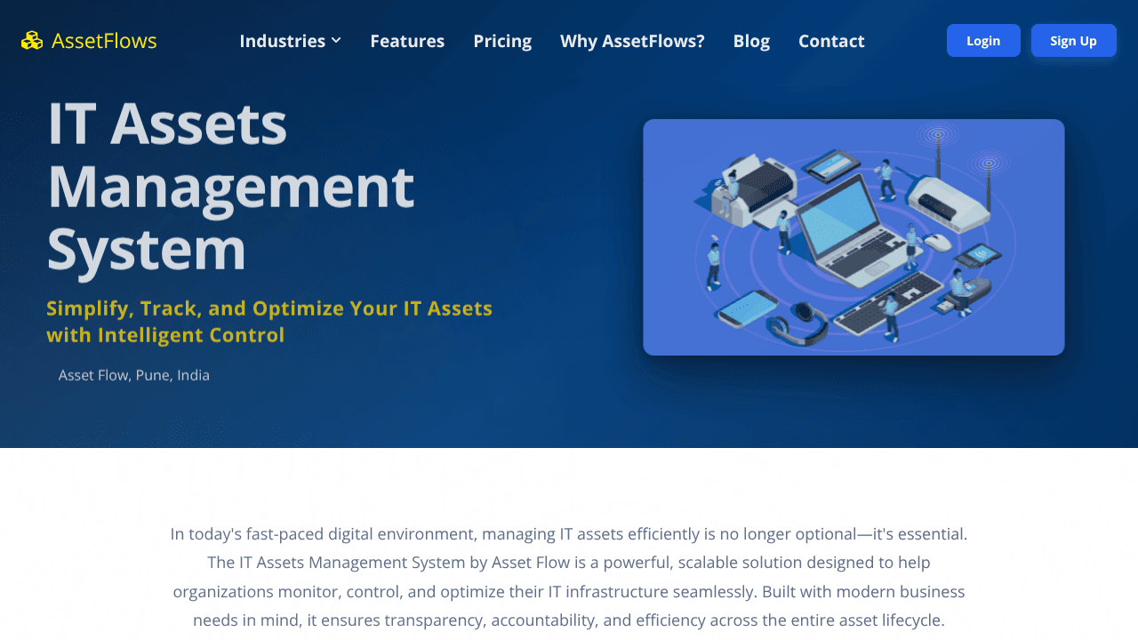 IT & Software Asset Management Software website screenshot