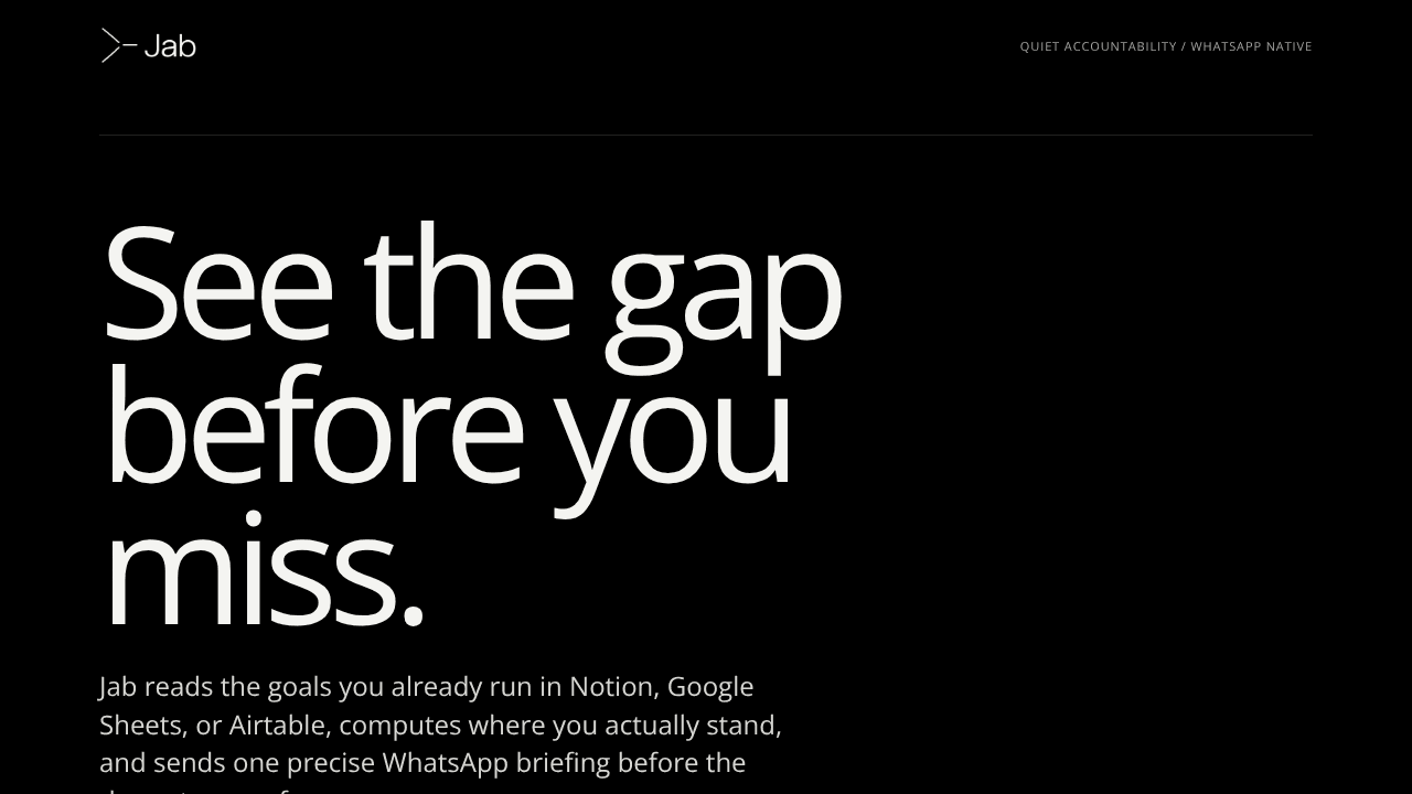 Jab website screenshot