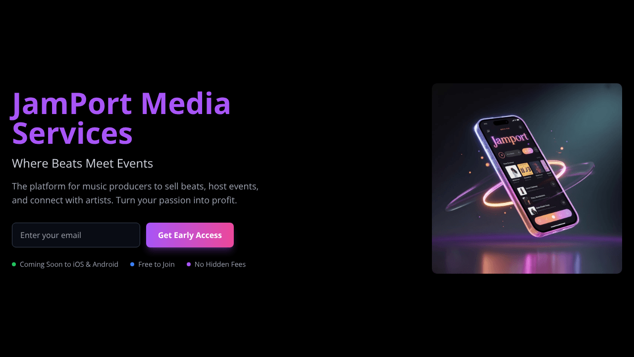 JamPort website screenshot