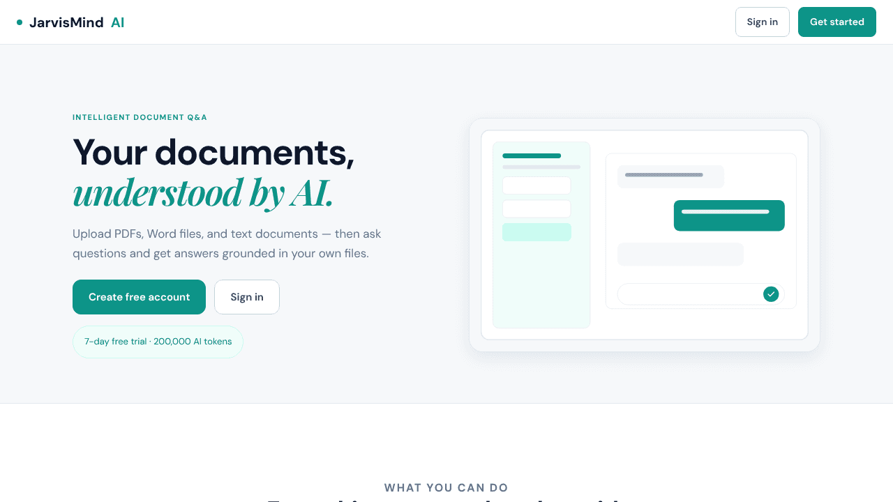 JarvisMindAI (Beta Version) website screenshot