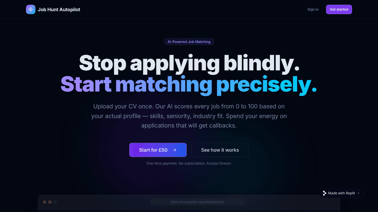 Job Hunt Autopilot website screenshot