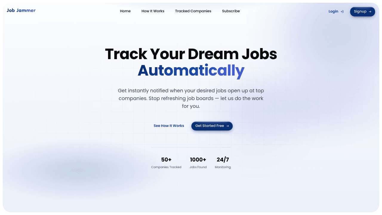Job Jammer website screenshot
