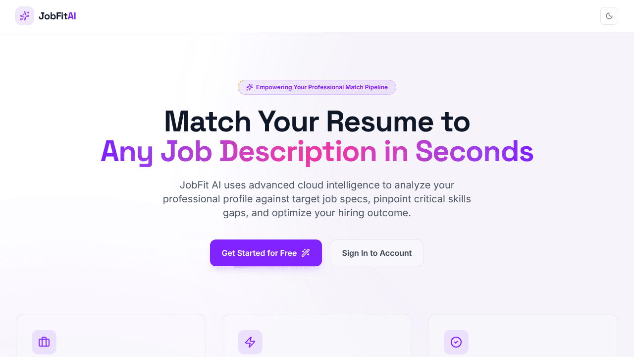 JobFit AI website screenshot