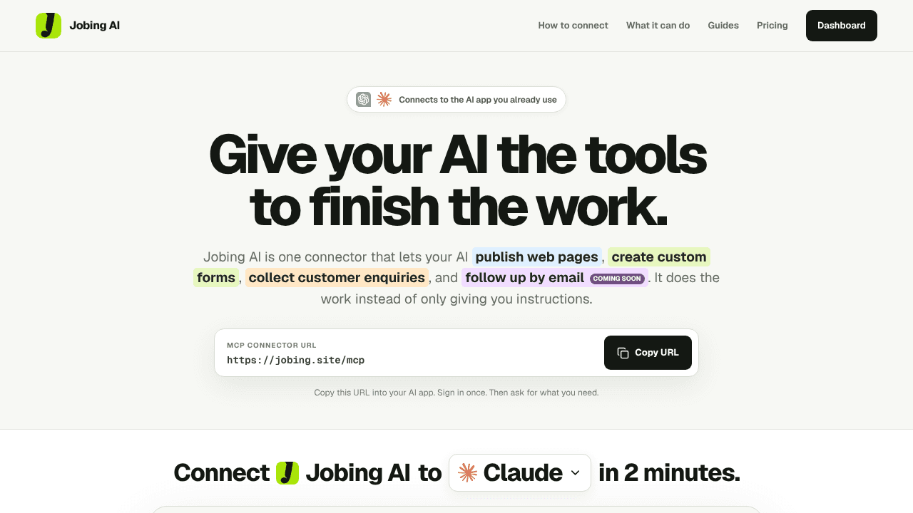 Jobing AI website screenshot