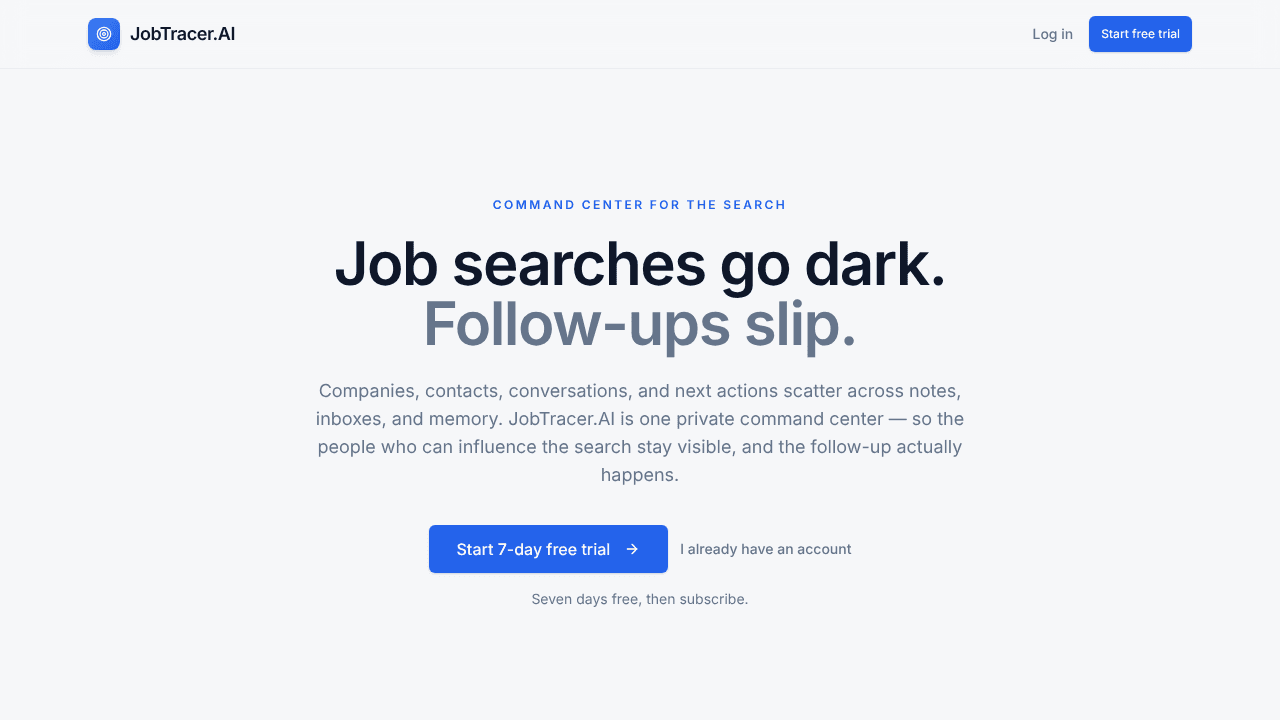 JobTracer.AI website screenshot