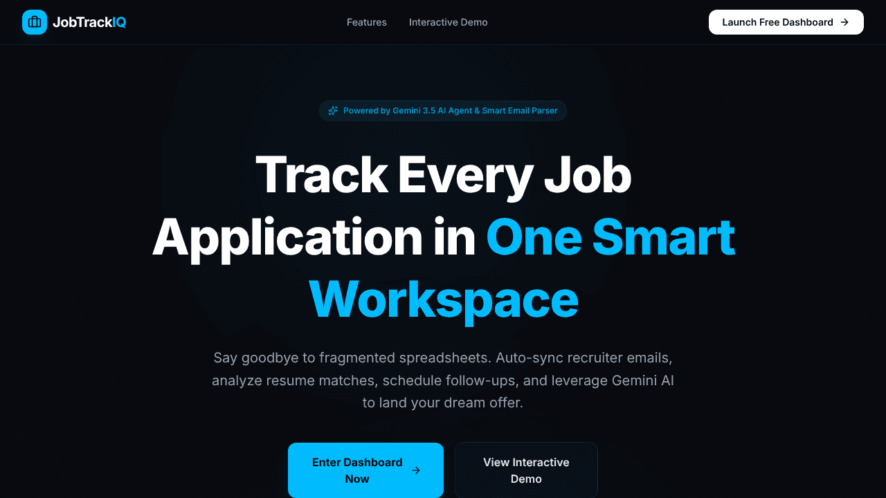JobTrackIQ website screenshot