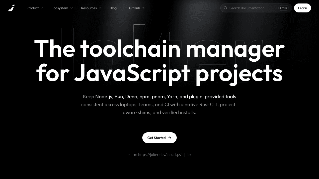 Jolter website screenshot
