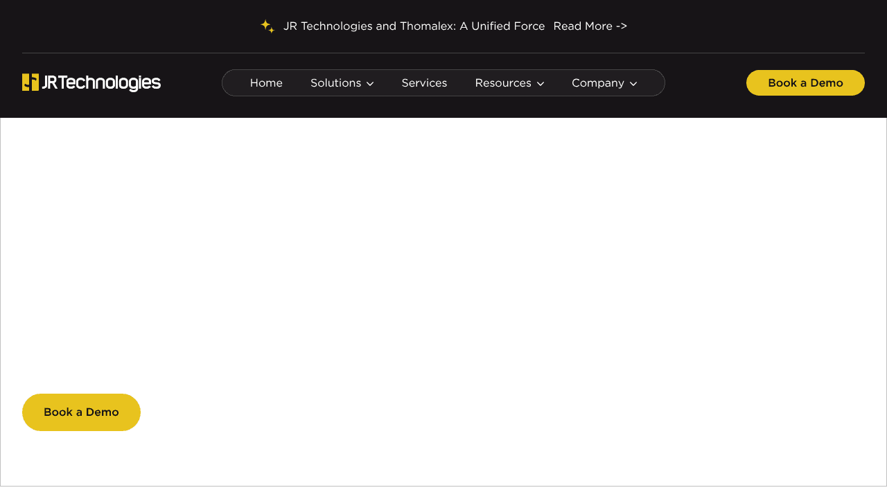 JR Technologies website screenshot