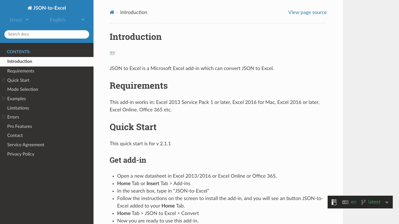 JSON to Excel