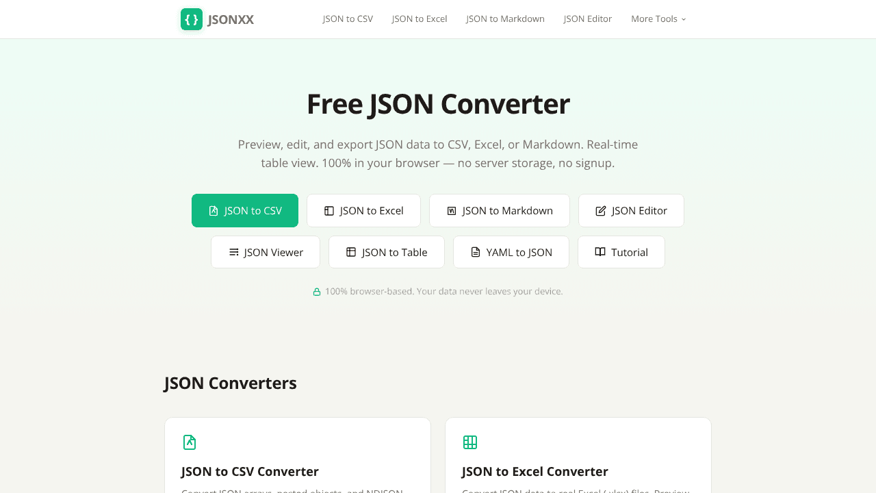 JSONXX website screenshot