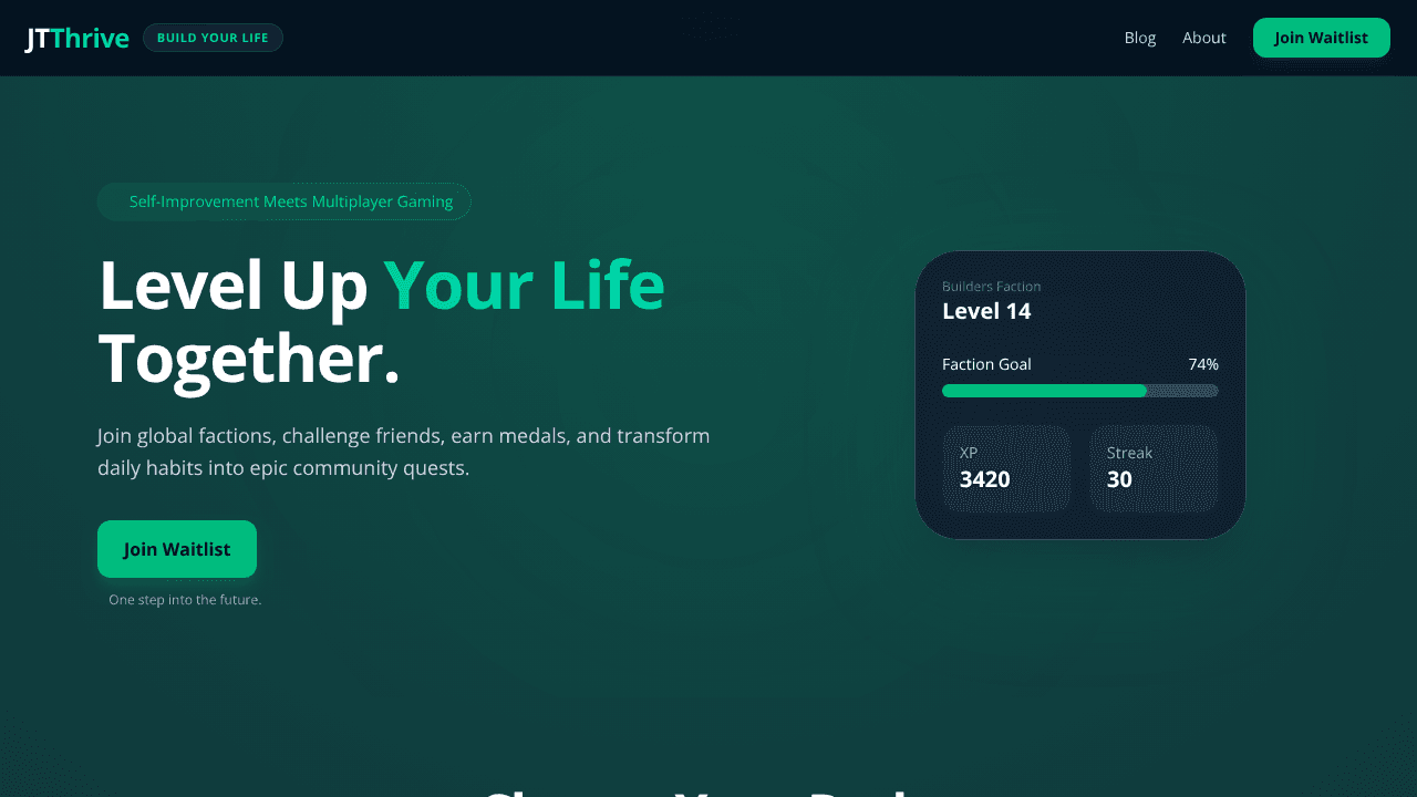 JTThrive website screenshot