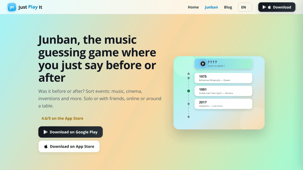 Junban website screenshot
