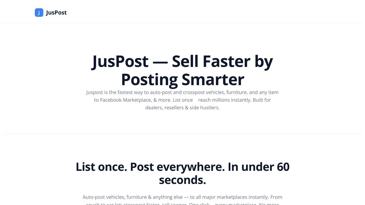 JusPost website screenshot