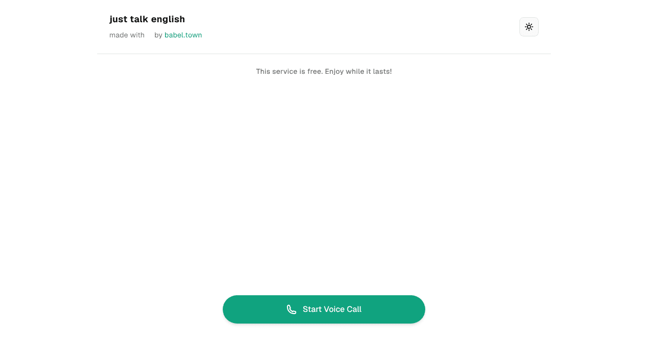just talk english website screenshot