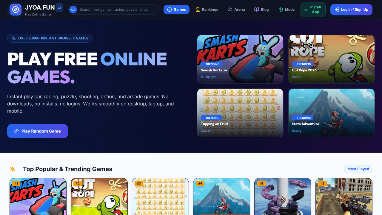 JYOA.FUN — Play Free Online Games  website screenshot