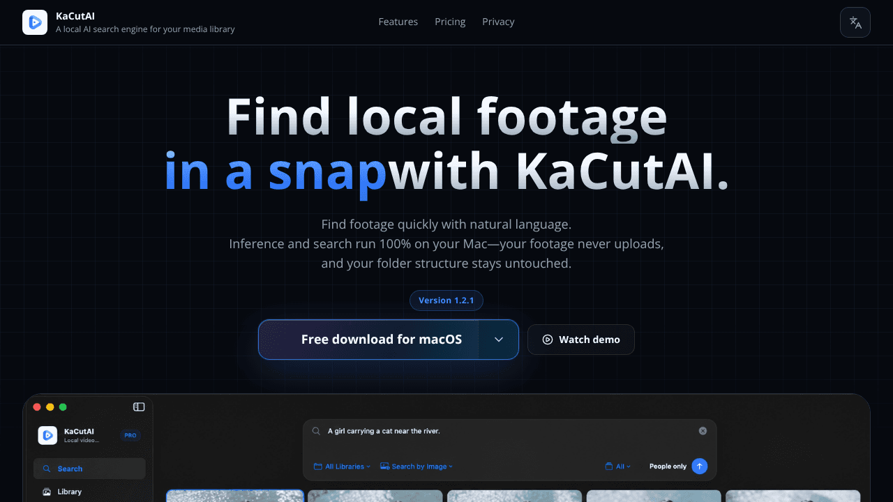 KaCutAI website screenshot
