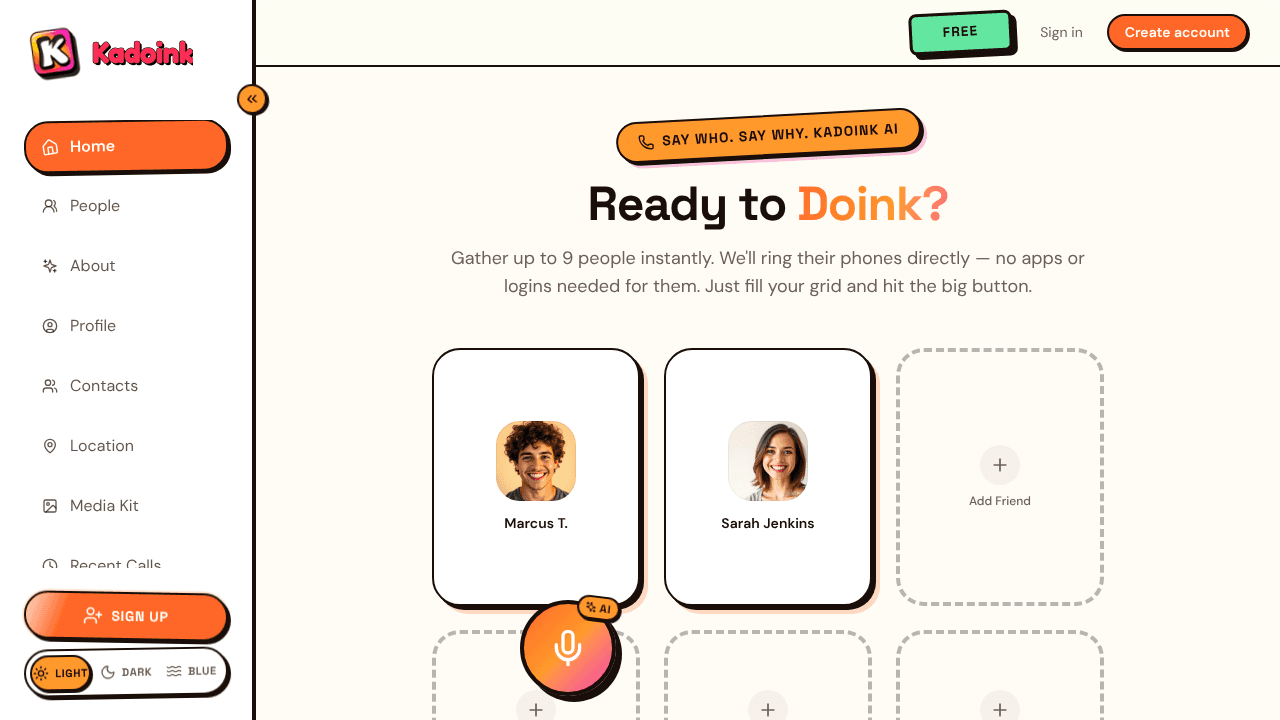 Kadoink AI website screenshot
