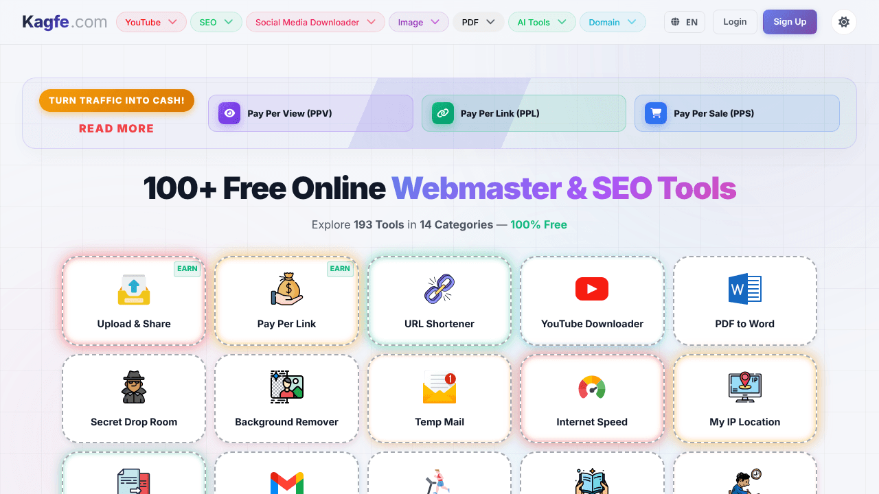 Kagfe Tools website screenshot