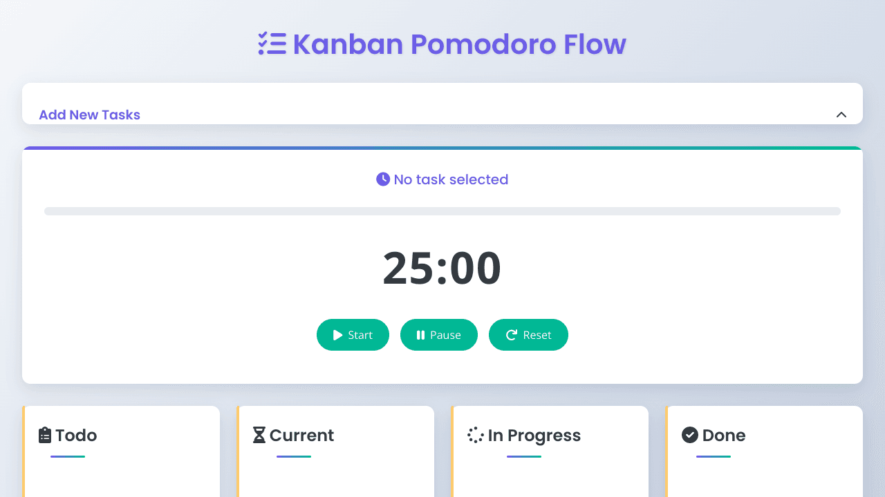 Kanban Pomodoro Flow