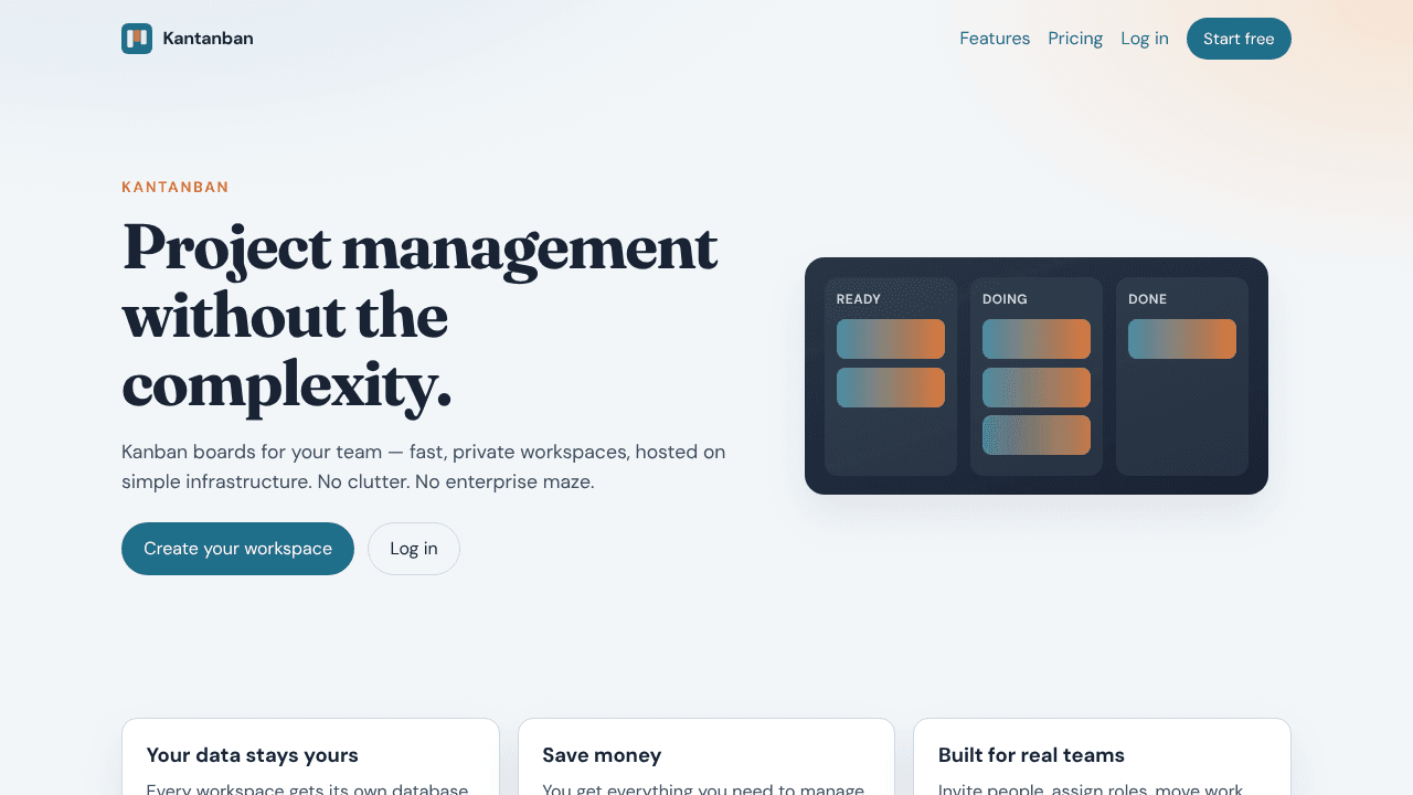 Kantanban website screenshot